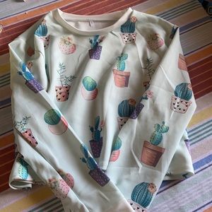 Long sleeve cactus crop top